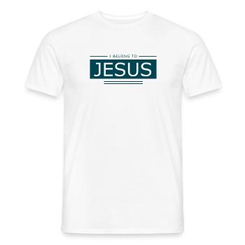 Jesus, I belong to Jesus - Men's T-Shirt - white - Front - AI Model Male 178 dark (178cm)