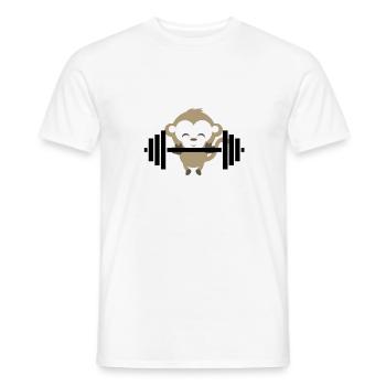 Fitnessmonkey - Men's T-Shirt - white - Front - AI Model Male 178 dark (178cm)