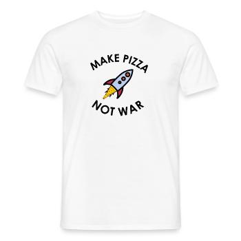 Make Pizza not War - Men's T-Shirt - white - Front - AI Model Male 178 dark (178cm)
