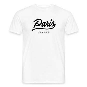 Paris - France - T-shirt homme - blanc - Devant - AI Model Male 178 dark (178cm)