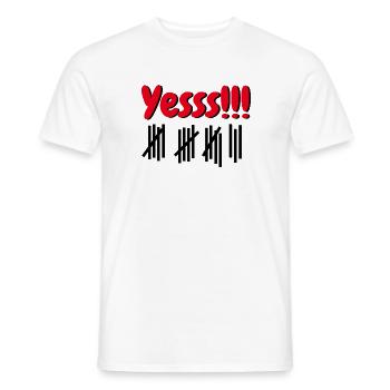 YESSS 18 - ACHTZEHN - 18. GEBURTSTAG - VOLLJÄHRIG - Männer T-Shirt - Weiß - Vorne - AI Model Male 178 dark (178cm)