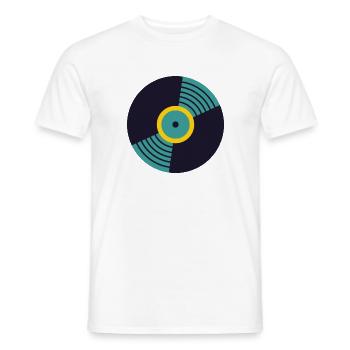 Vinyle Rétro - T-shirt homme - blanc - Devant - AI Model Male 178 dark (178cm)