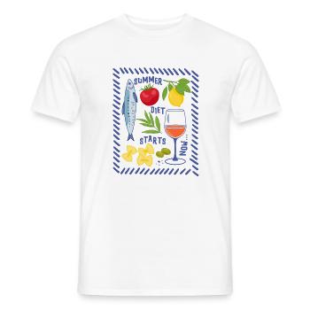 Régime estival - T-shirt homme - blanc - Devant - AI Model Male 178 dark (178cm)
