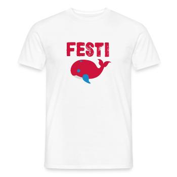 Festival T-Shirt, Konzert T-Shirt, Party T-Shirt - Männer T-Shirt - Weiß - Vorne - AI Model Male 178 dark (178cm)