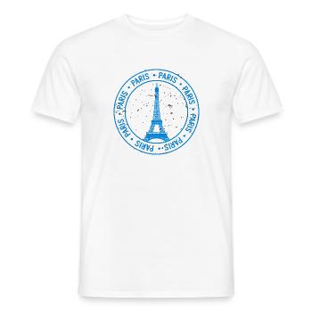 Emblème paris tour eiffel - T-shirt homme - blanc - Devant - AI Model Male 178 dark (178cm)