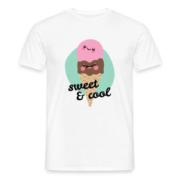 Glace sweet & cool - T-shirt homme - blanc - Devant - AI Model Male 178 dark (178cm)