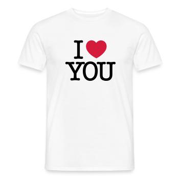 I Love You - Men's T-Shirt - white - Front - AI Model Male 178 dark (178cm)