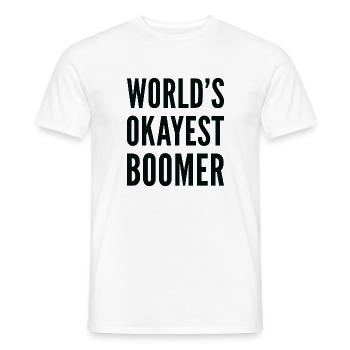 World's Okayest Boomer - Men's T-Shirt - white - Front - AI Model Male 178 dark (178cm)