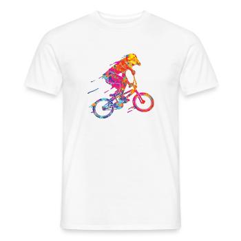 BMX Colorful Paint Graphic Biker Freestyle Racing - T-shirt homme - blanc - Devant - AI Model Male 178 dark (178cm)