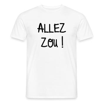 allez zou - T-shirt homme - blanc - Devant - AI Model Male 178 dark (178cm)