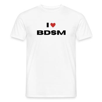I love BDSM - Männer T-Shirt - Weiß - Vorne - AI Model Male 178 dark (178cm)