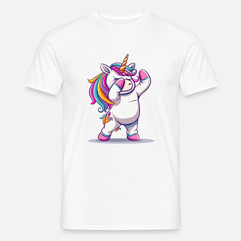 Tanzendes Einhorn - Männer T-Shirt - Weiß
