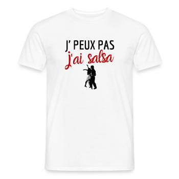 Je peux pas j'ai salsa humour - T-shirt homme - blanc - Devant - AI Model Male 178 dark (178cm)
