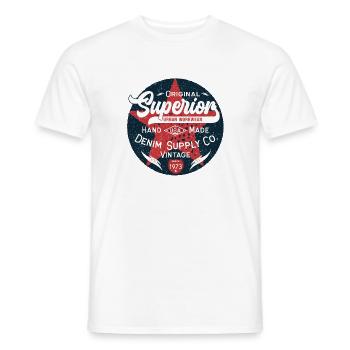 Original Superior Urban Workwear Vintage Denim - Männer T-Shirt - Weiß - Vorne - AI Model Male 178 dark (178cm)
