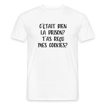 c'était bien la prison - T-shirt homme - blanc - Devant - AI Model Male 178 dark (178cm)