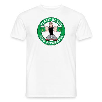 Popeye Plant Based And Powerful - T-shirt homme - blanc - Devant - AI Model Male 178 dark (178cm)