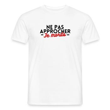 Ne pas approcher je mords - T-shirt homme - blanc - Devant - AI Model Male 178 dark (178cm)