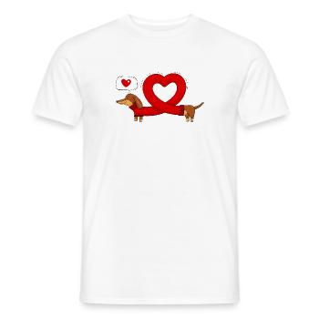 Teckel et cœur - T-shirt homme - blanc - Devant - AI Model Male 178 dark (178cm)