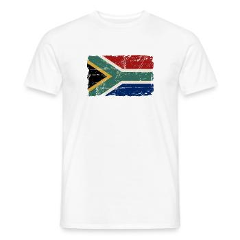 South Africa Flag - Vintage Look - Männer T-Shirt - Weiß - Vorne - AI Model Male 178 dark (178cm)