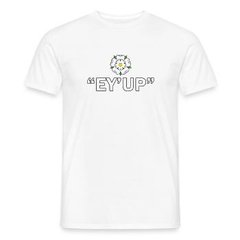AdventureMe - Yorkshire "EyUp" Design - Men's T-Shirt - white - Front - AI Model Male 178 dark (178cm)