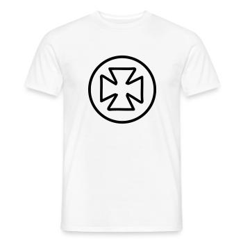 Cross Emoji Sketch Dessin Noir - T-shirt homme - blanc - Devant - AI Model Male 178 dark (178cm)