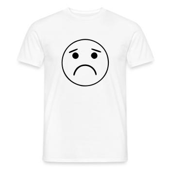 Emoji Skizze traurig schwarz - T-shirt homme - blanc - Devant - AI Model Male 178 dark (178cm)