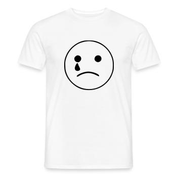 Emoji sketch cry noir - T-shirt homme - blanc - Devant - AI Model Male 178 dark (178cm)