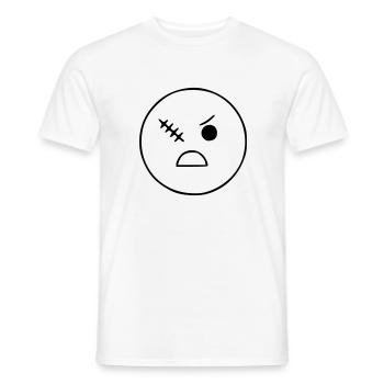 Emoji Sketch Scar Eye Noir - T-shirt homme - blanc - Devant - AI Model Male 178 dark (178cm)