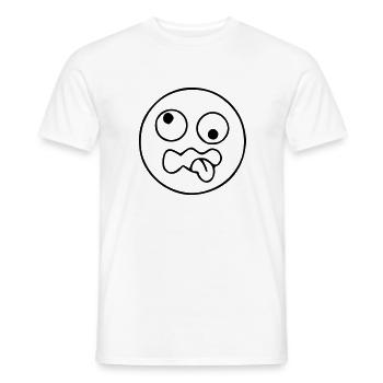Emoji sketch crazy black - T-shirt homme - blanc - Devant - AI Model Male 178 dark (178cm)