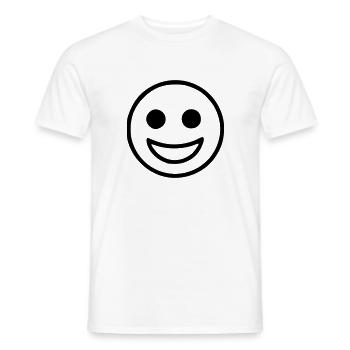 Emoji Skizze glücklich schwarz - T-shirt homme - blanc - Devant - AI Model Male 178 dark (178cm)