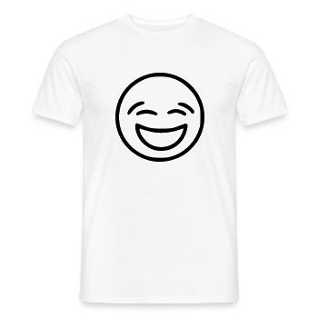 Emoji sketch rire noir - T-shirt homme - blanc - Devant - AI Model Male 178 dark (178cm)