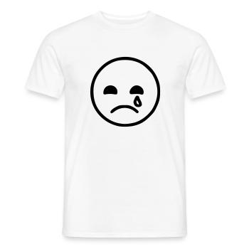 Emoji Skizze traurig schwarz - T-shirt homme - blanc - Devant - AI Model Male 178 dark (178cm)