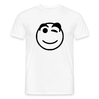 Emoji sketch happy black - T-shirt homme - blanc - Devant - AI Model Male 178 dark (178cm)