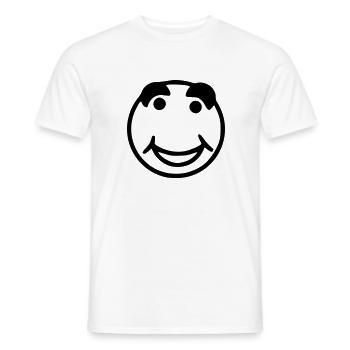 Emoji sketch happy black - T-shirt homme - blanc - Devant - AI Model Male 178 dark (178cm)