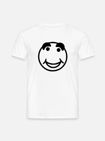 Emoji sketch happy black - Men's T-Shirt - white
