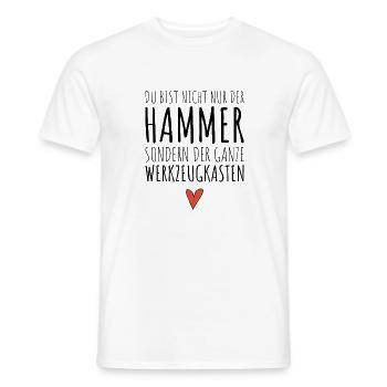 Lustiger Valentinstag Spruch Idee | HAMMER HERZ - Männer T-Shirt - Weiß - Vorne - AI Model Male 178 dark (178cm)