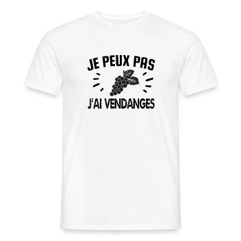 je peux pas j'ai vendanges - T-shirt homme - blanc - Devant - AI Model Male 178 dark (178cm)