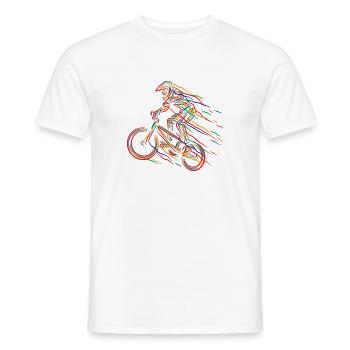 BMX Colorful Paint Graphic Biker Freestyle Racing - T-shirt homme - blanc - Devant - AI Model Male 178 dark (178cm)