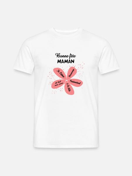 bonne-fete-maman (2 couleurs modifiables) - T-shirt homme - blanc