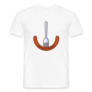 Amicale de la Merguez - T-shirt homme - blanc - Devant - AI Model Male 178 dark (178cm)