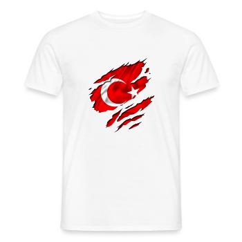 country flag turkey türkiye - Men's T-Shirt - white - Front - AI Model Male 178 dark (178cm)