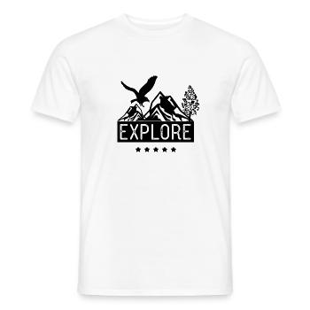 Explore - Männer T-Shirt - Weiß - Vorne - AI Model Male 178 dark (178cm)