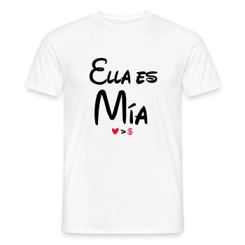 ella_es_mia - Men's T-Shirt - white - Front - AI Model Male 178 dark (178cm)