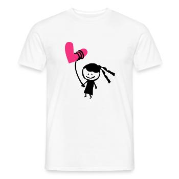 Kleines Mädchen mit Herzballon - Männer T-Shirt - Weiß - Vorne - AI Model Male 178 dark (178cm)