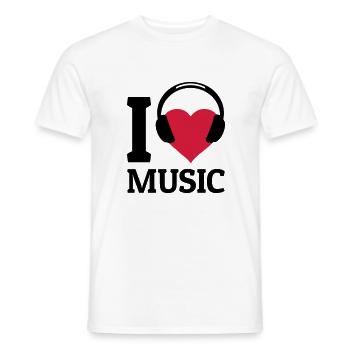 I love Music - Männer T-Shirt - Weiß - Vorne - AI Model Male 178 dark (178cm)