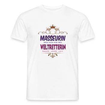 Masseurin Weltretterin - Männer T-Shirt - Weiß - Vorne - AI Model Male 178 dark (178cm)