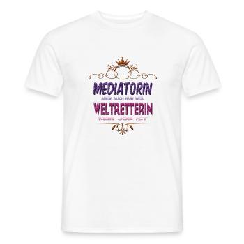 Mediatorin Weltretterin - Männer T-Shirt - Weiß - Vorne - AI Model Male 178 dark (178cm)