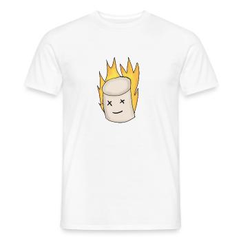 marschmellow fire is burning - Men's T-Shirt - white - Front - AI Model Male 178 dark (178cm)