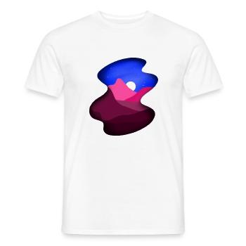 Landscape Digital Painting Nightsky in Blue Pink - Men's T-Shirt - white - Front - AI Model Male 178 dark (178cm)
