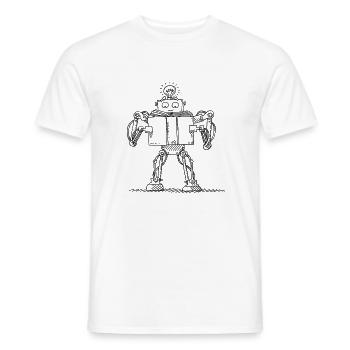 Roboter Buch Lesen Maschinenlernen KI Symbol - Männer T-Shirt - Weiß - Vorne - AI Model Male 178 dark (178cm)